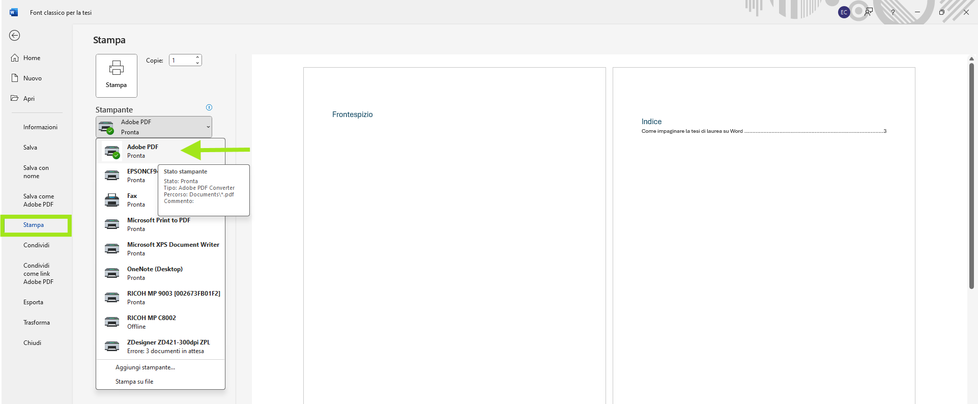 Stampa PDF